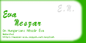 eva meszar business card